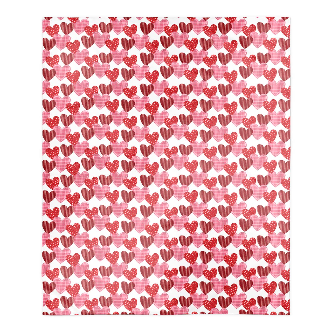 Patchwork Heart Pattern Sherpa Fleece Blanket